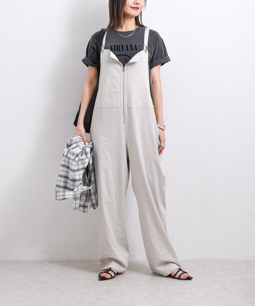 W｜麻ストレッチサロペPT [[IZK26009]][F] | ma28 ONLINE STORE