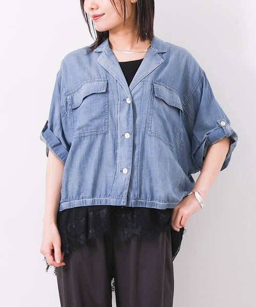Dignite collier｜シアーデニムドルマンジャケット [[80268215]][F