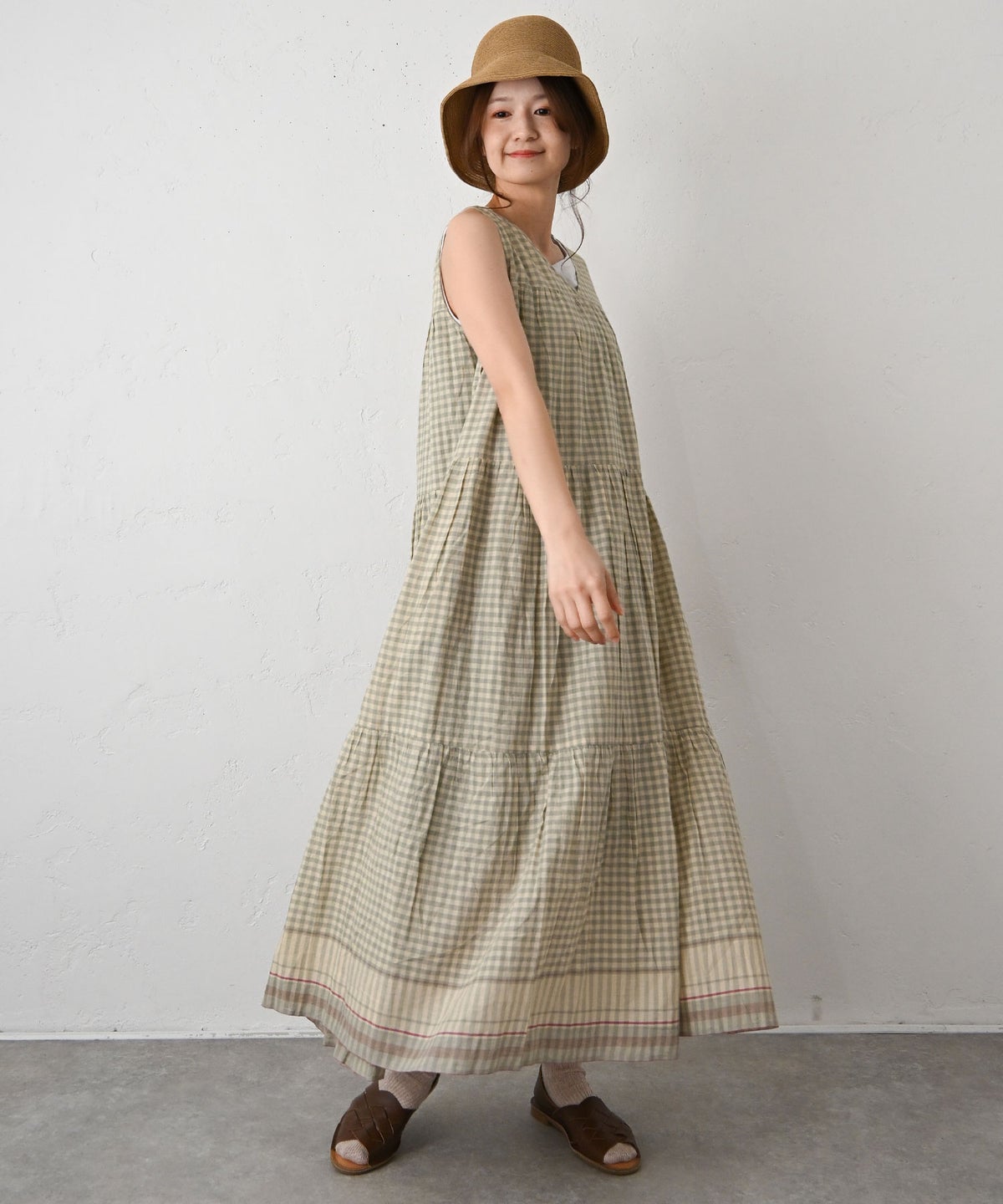 Antiquite's｜ギンガムインドカディワンピース [[1101134]][C]
