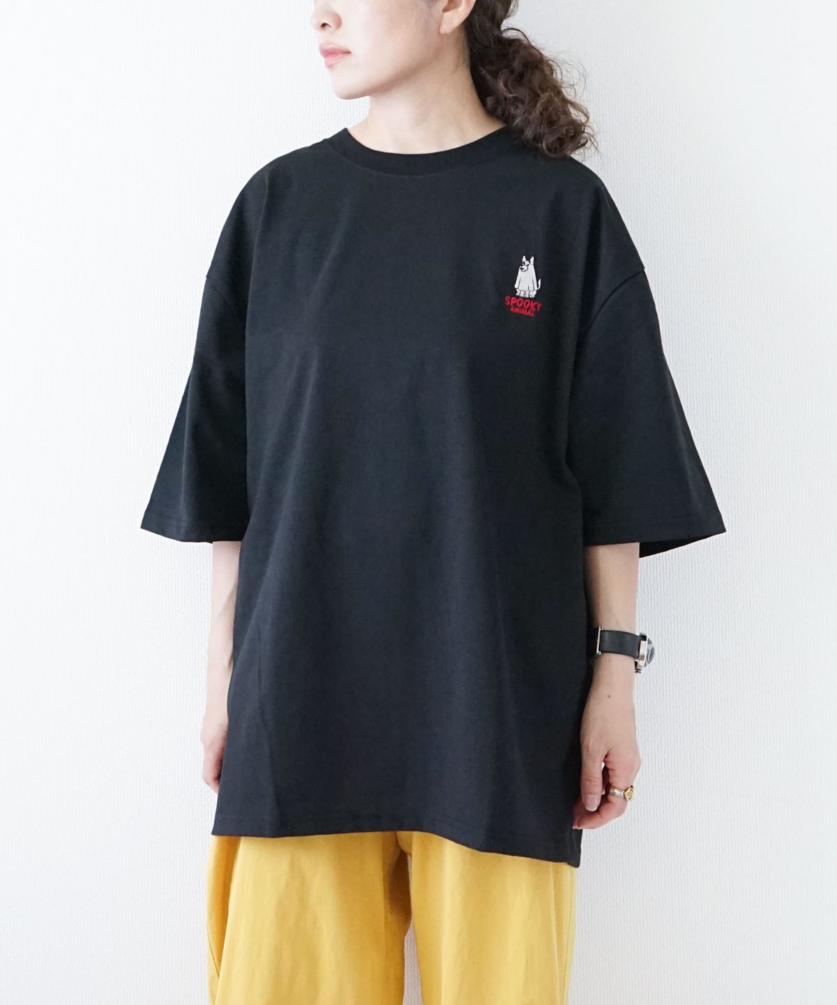 day standard｜度詰め天竺アニマル前後刺繍Tee [[131905]][D