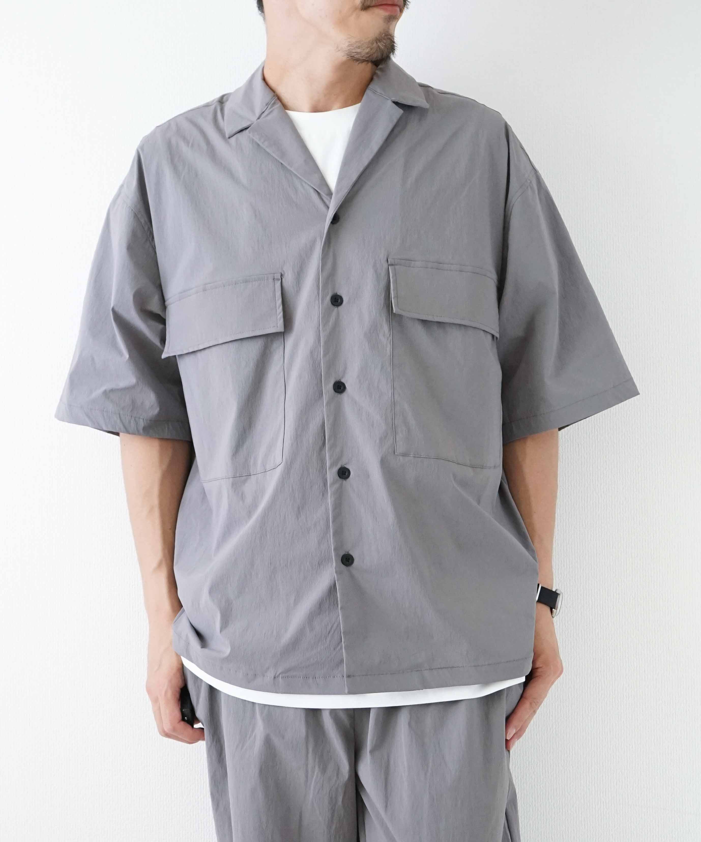 day standard｜ポリストレッチ接触冷感半袖オープンカラーシャツ