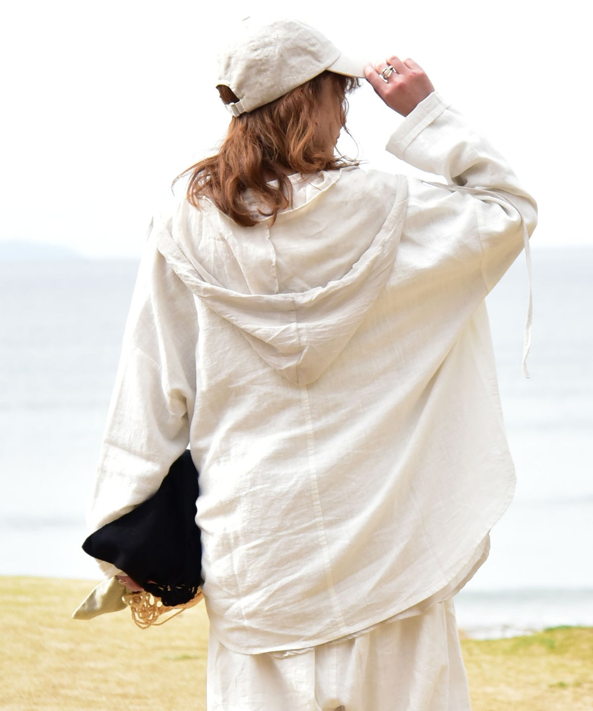 hagumu｜コットンリネンフーディーシャツ [[46269041]][C]