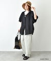 hagumu｜コットンリネンフーディーシャツ [[46269041]][C]