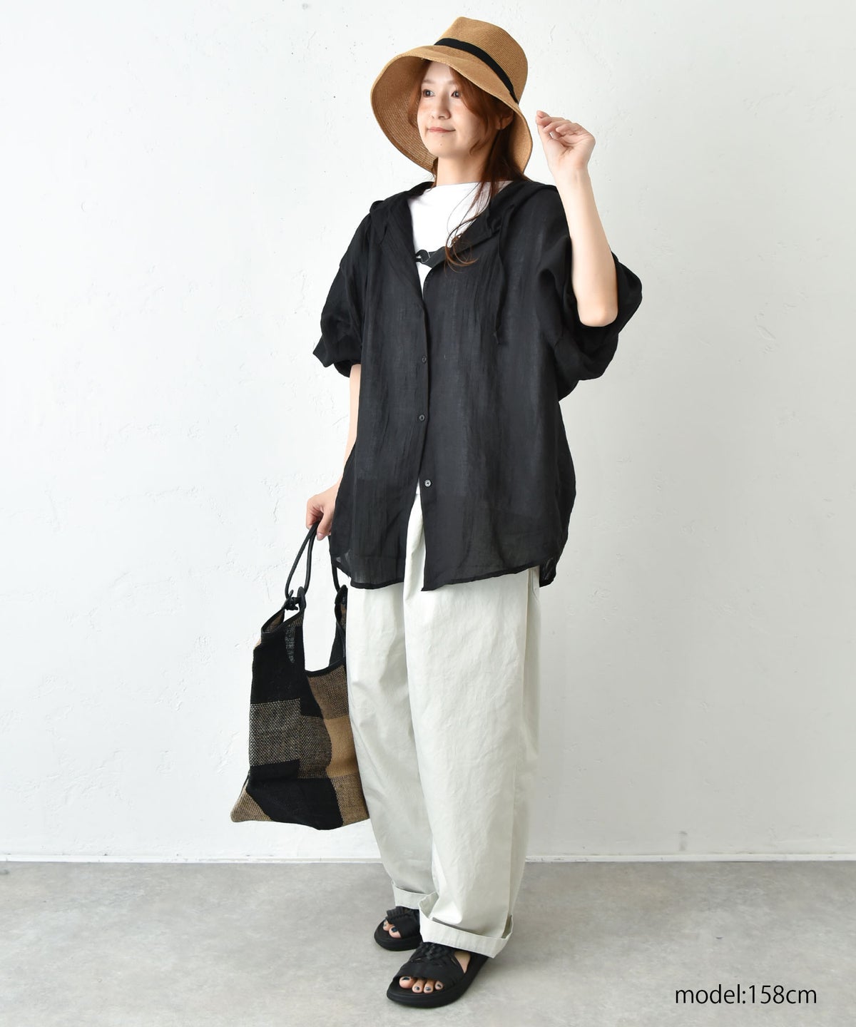 hagumu｜コットンリネンフーディーシャツ [[46269041]][C]