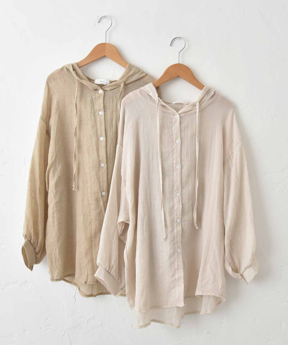  hagumu｜コットンリネンフーディーシャツ [[46269041]][C]