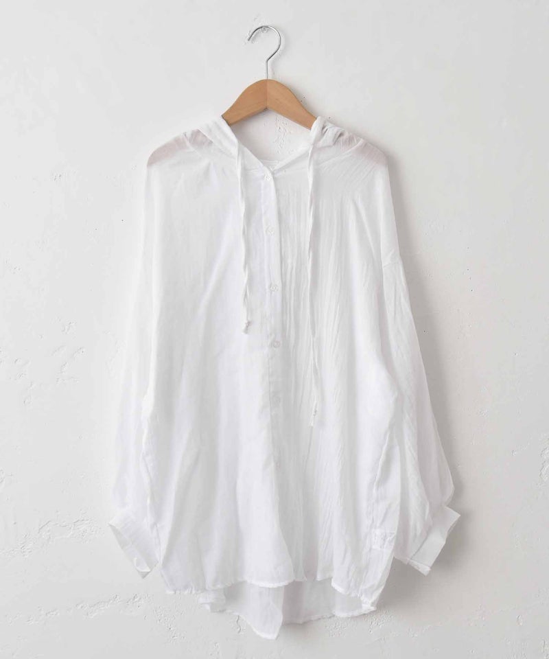  hagumu｜コットンリネンフーディーシャツ [[46269041]][C]