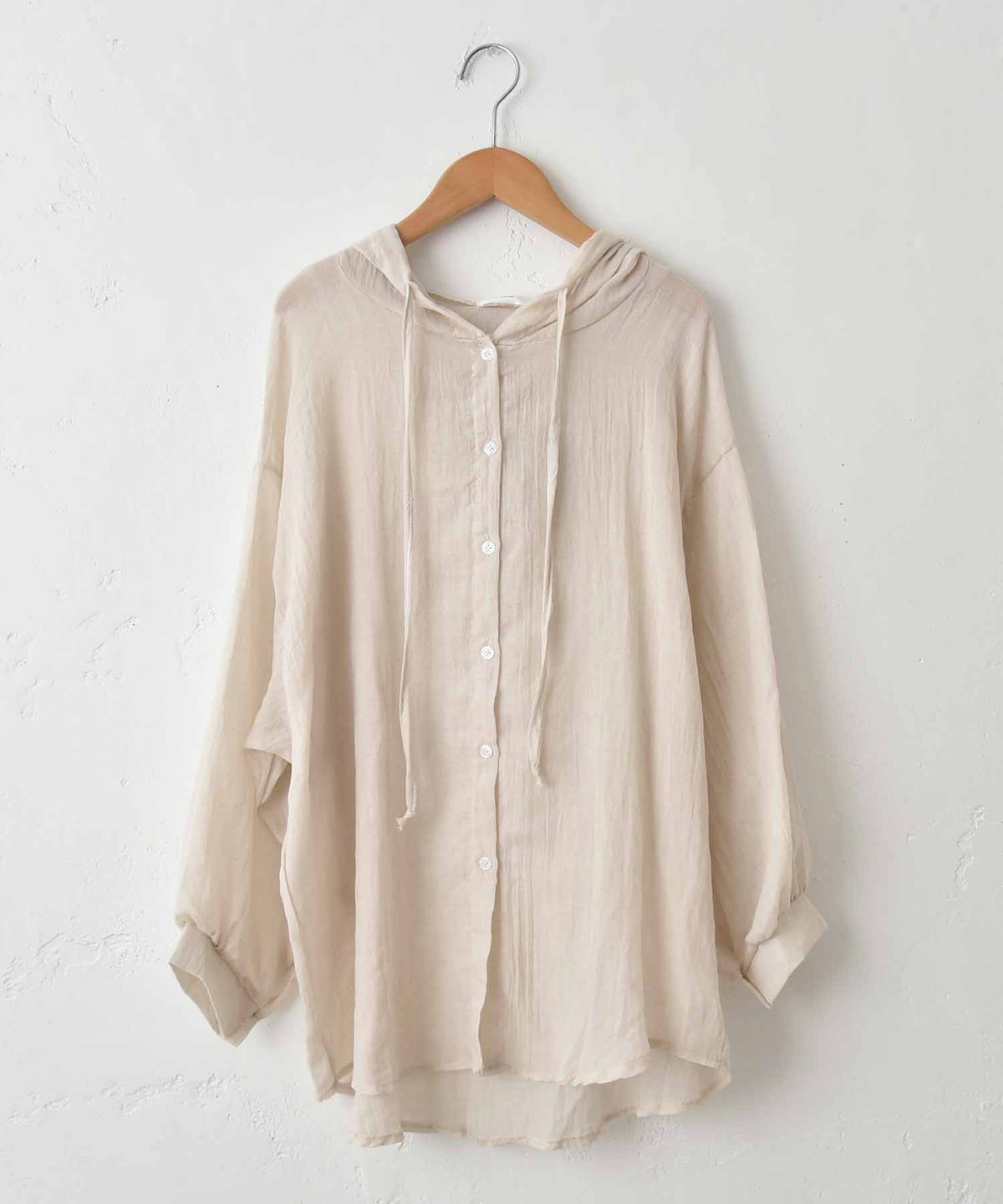  hagumu｜コットンリネンフーディーシャツ [[46269041]][C]