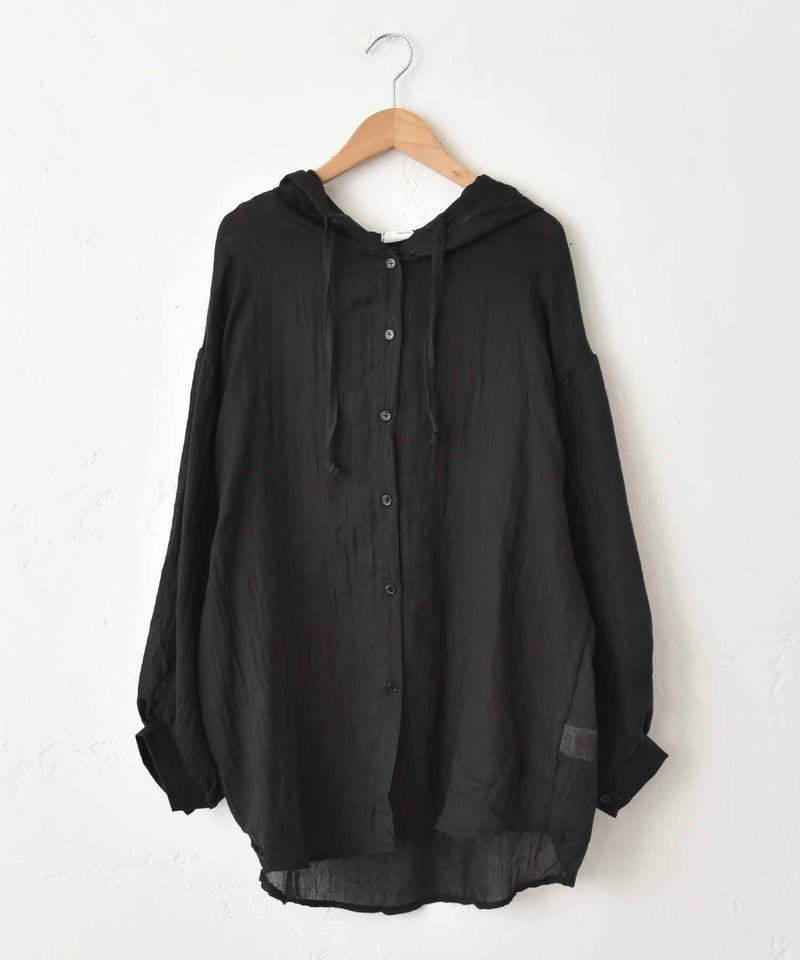  hagumu｜コットンリネンフーディーシャツ [[46269041]][C]