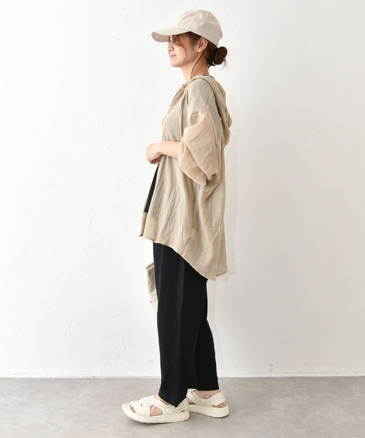 hagumu｜コットンリネンフーディーシャツ [[46269041]][C]