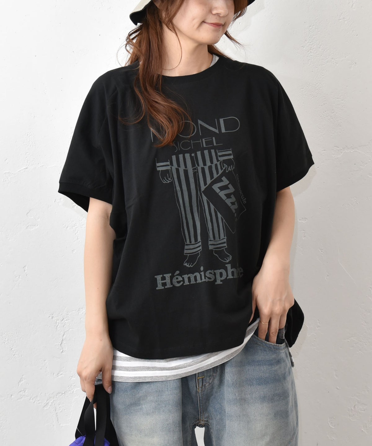 eka::｜変形ワイドパジャマプリントTee [[1611936]][C]
