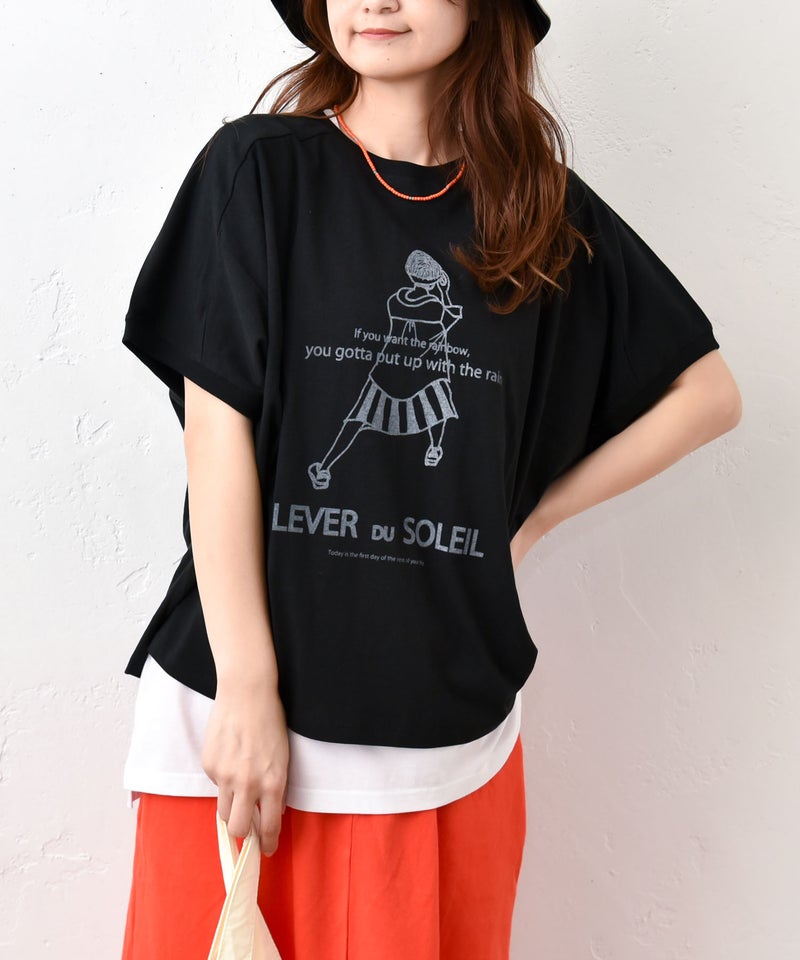 eka::｜変形ワイド女の子プリントTee [[1611937]][C]