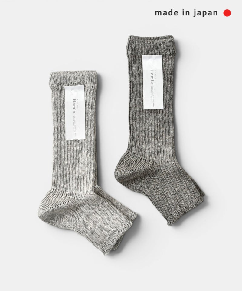 Homie｜リネン&オーガニックコットンリブサンダルソックス [[H-057]][C]