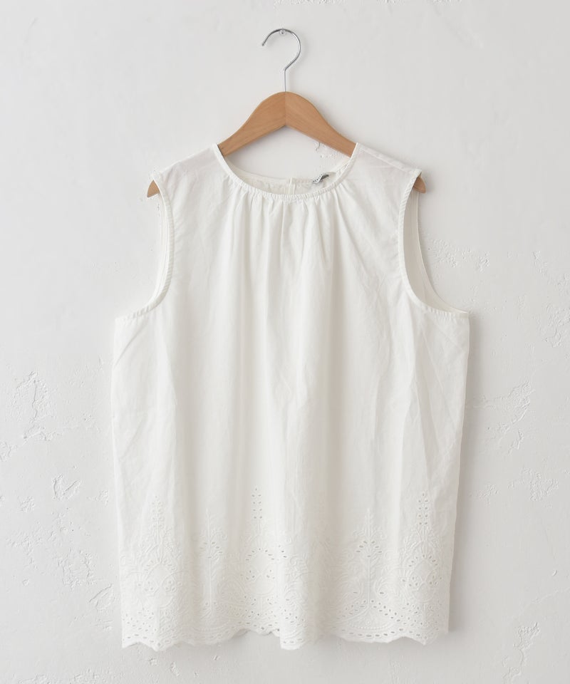 HEAVENLY｜コットンヘム刺繍ノースリーブトップス [[2624072]][C]