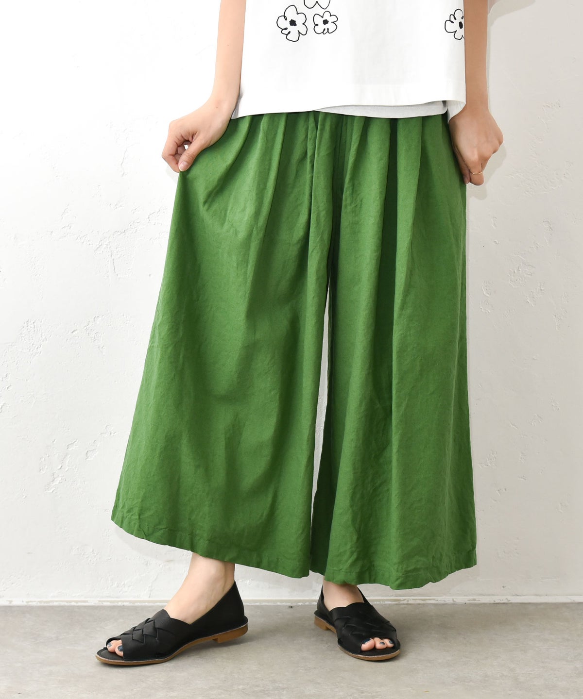 sloe｜綿麻ガウチョパンツ [[8803880]][C]