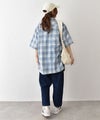 Gives a sense of fullment｜インディゴチェックシャツ [[662704]][C]