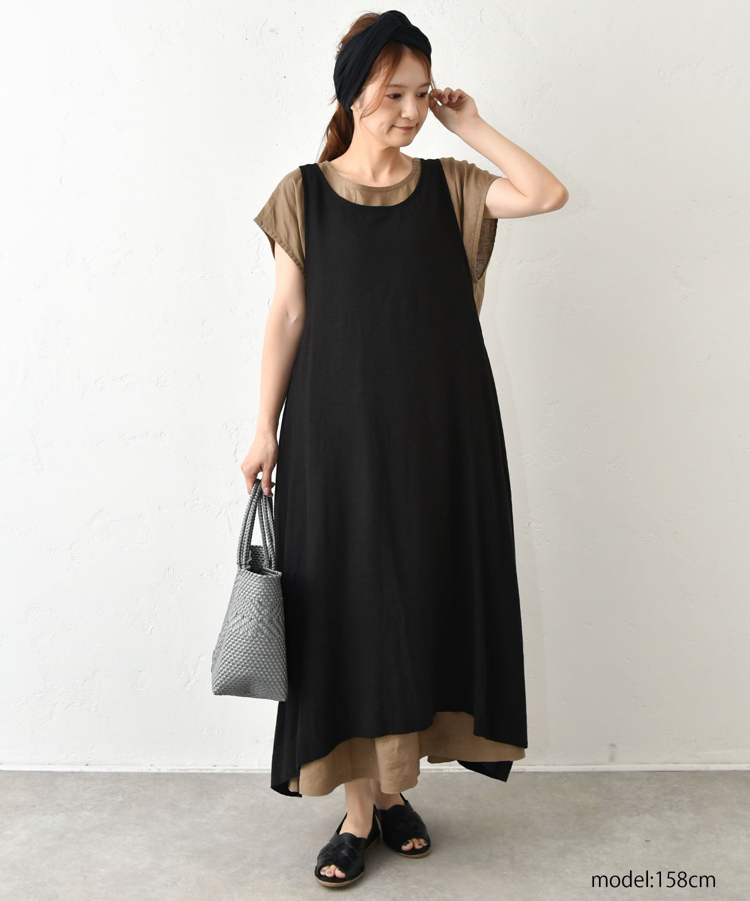 hagumu｜リネン混エプロンワンピース [[hag-191]][C] | ma28 ONLINE STORE