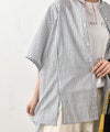  hagumu｜コットンボイルストライプワイドドルマンシャツ [[32098262]][C]