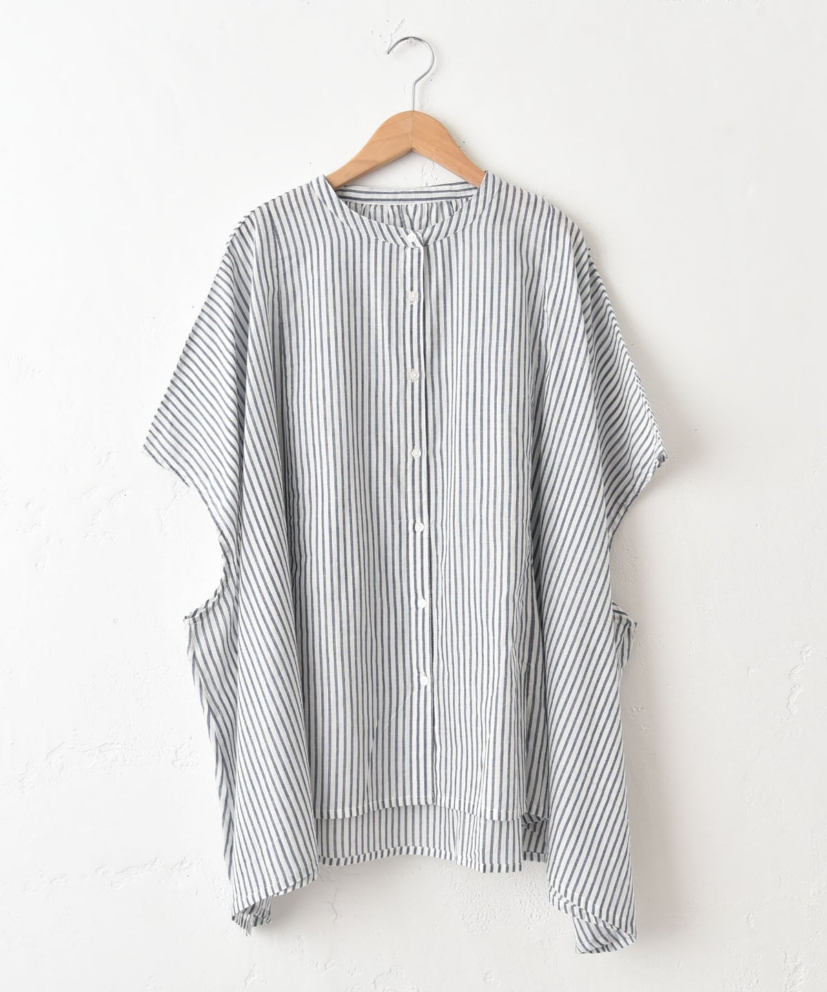  hagumu｜コットンボイルストライプワイドドルマンシャツ [[32098262]][C]