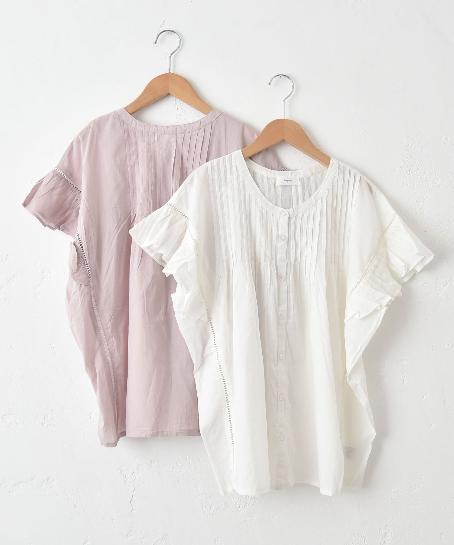 hagumu｜袖フリルピンタックブラウス [[36098262]][C] | ma28 ONLINE STORE