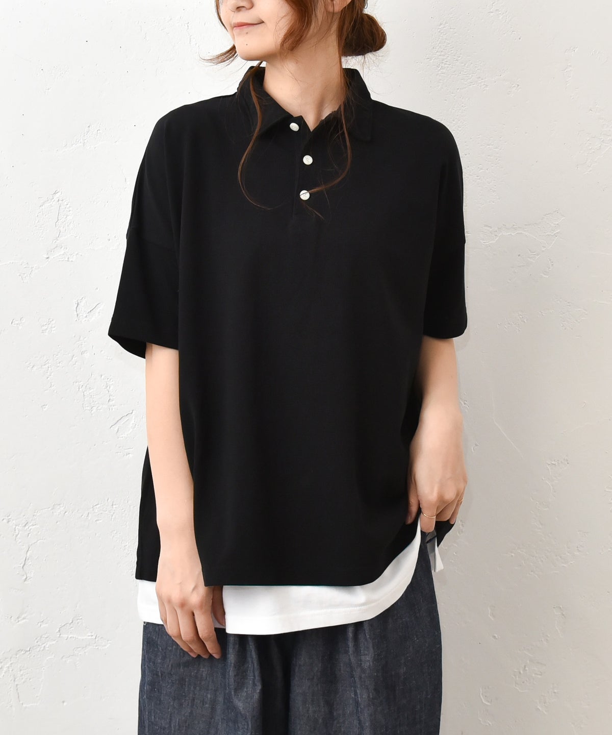  Our.｜かのこ素材ポロカットソー [[C-9058]][C]