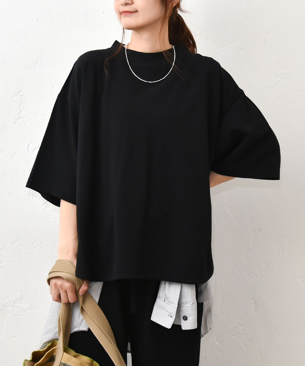 Our.｜かのこ素材モックネックカットソー [[C-9059]][C]