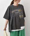 IN THE MARKET｜ピグメント天竺リメイク風切替ギャザープリントTシャツ [[66062162]][C]