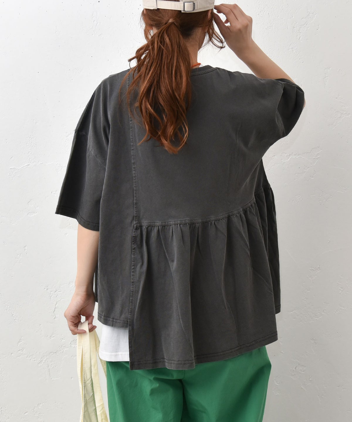 IN THE MARKET｜ピグメント天竺リメイク風切替ギャザープリントTシャツ [[66062162]][C]