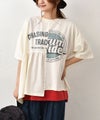 IN THE MARKET｜ピグメント天竺リメイク風切替ギャザープリントTシャツ [[66062162]][C]