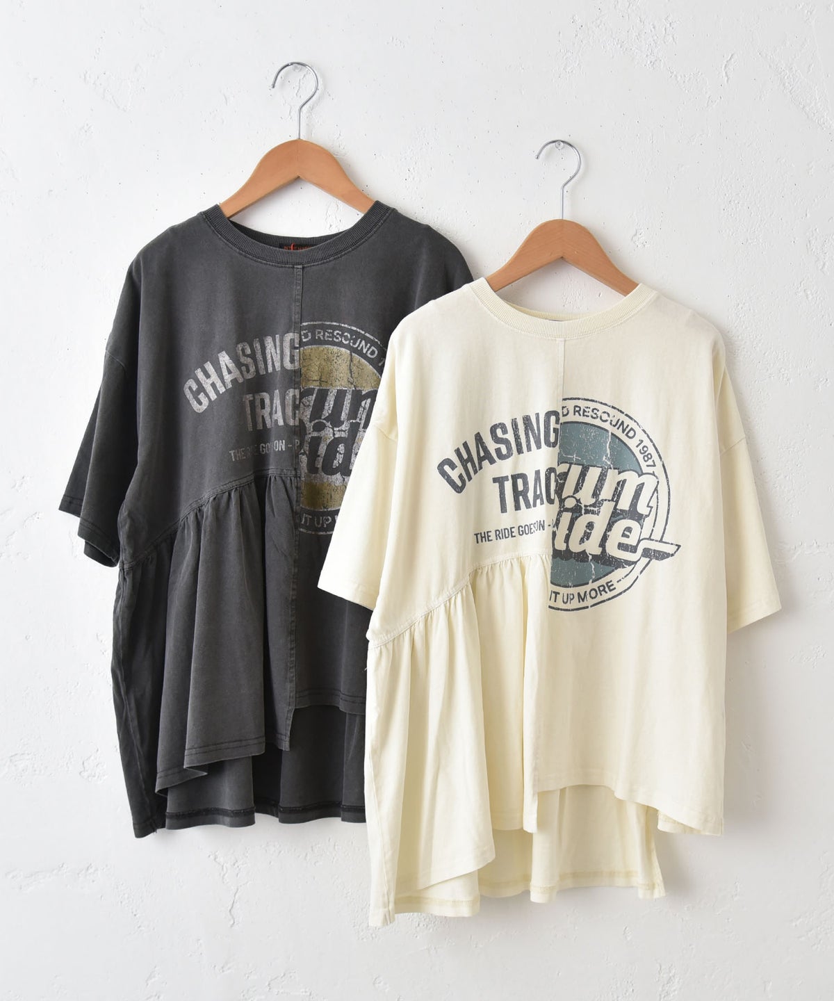  IN THE MARKET｜ピグメント天竺リメイク風切替ギャザープリントTシャツ [[66062162]][C]