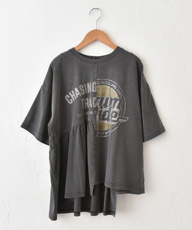  IN THE MARKET｜ピグメント天竺リメイク風切替ギャザープリントTシャツ [[66062162]][C]