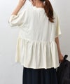 IN THE MARKET｜ピグメント天竺切替フリルプリントTシャツ [[56062162]][C]