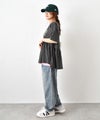 IN THE MARKET｜ピグメント天竺切替フリルプリントTシャツ [[56062162]][C]