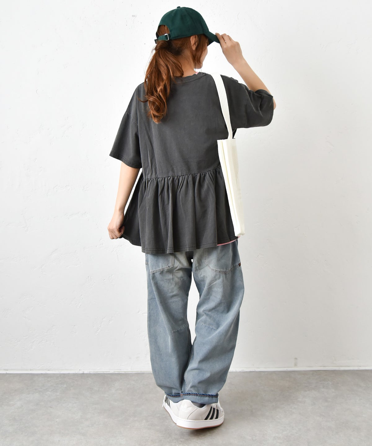 IN THE MARKET｜ピグメント天竺切替フリルプリントTシャツ [[56062162]][C]