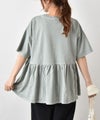 IN THE MARKET｜ピグメント天竺切替フリルプリントTシャツ [[56062162]][C]