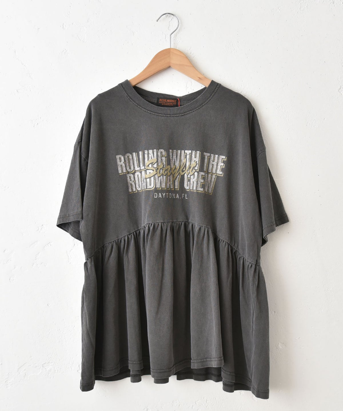  IN THE MARKET｜ピグメント天竺切替フリルプリントTシャツ [[56062162]][C]
