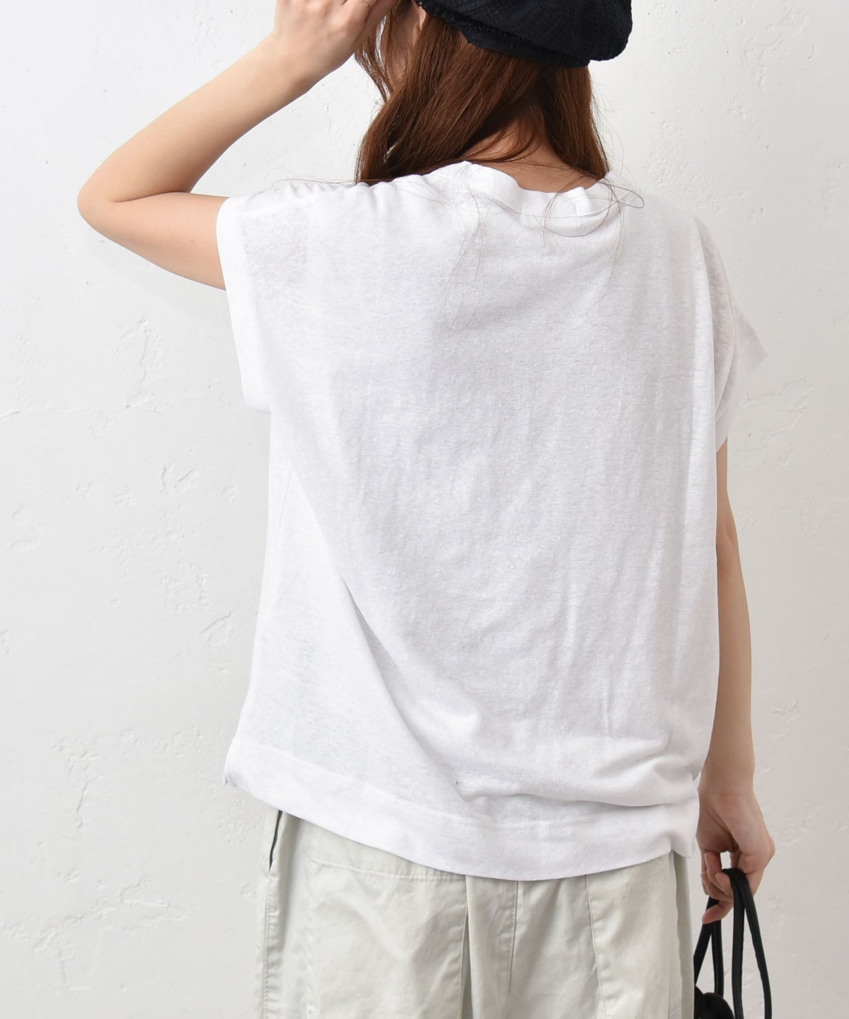 hagumu｜麻カットロゴフレンチTee [[C-763]][C]