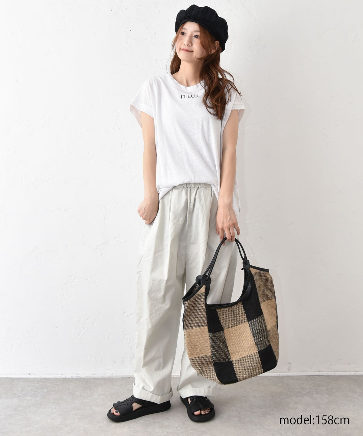 hagumu｜麻カットロゴフレンチTee [[C-763]][C]