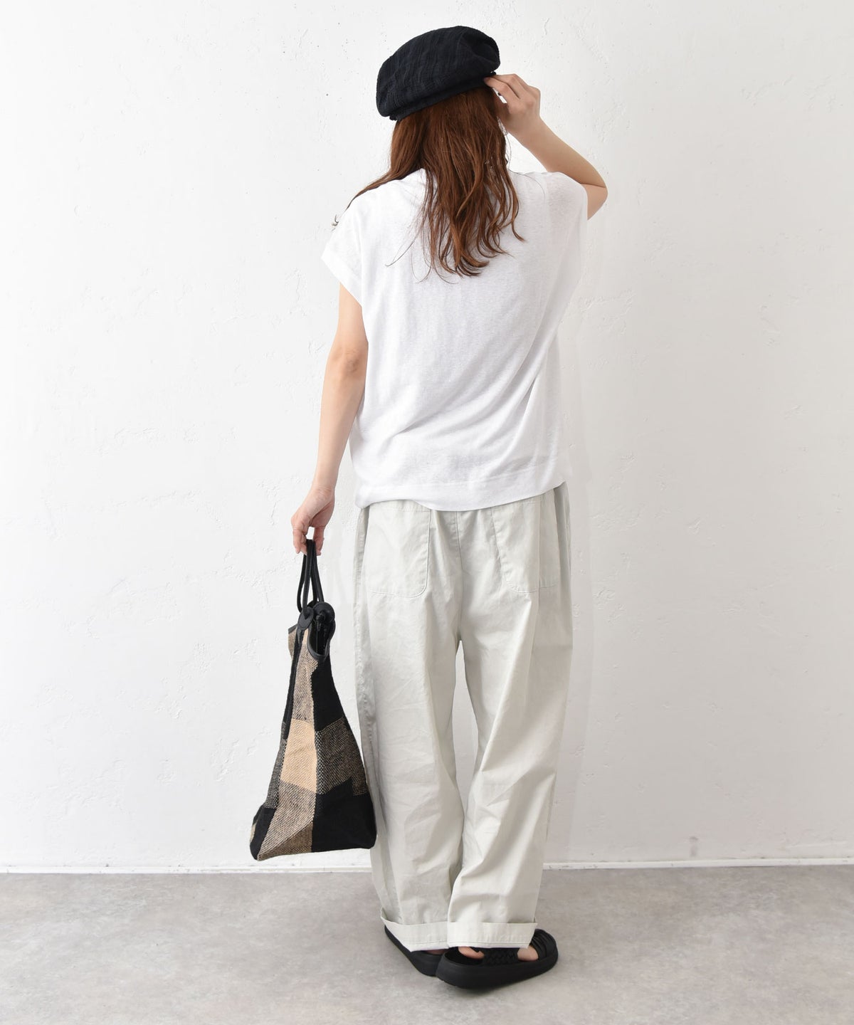 hagumu｜麻カットロゴフレンチTee [[C-763]][C]