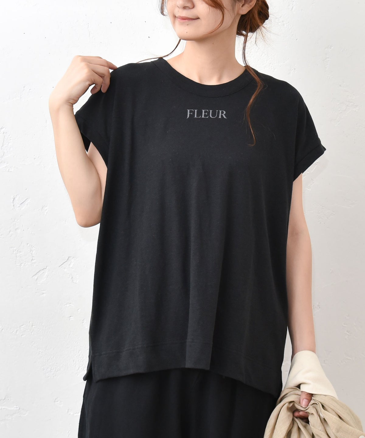 hagumu｜麻カットロゴフレンチTee [[C-763]][C]