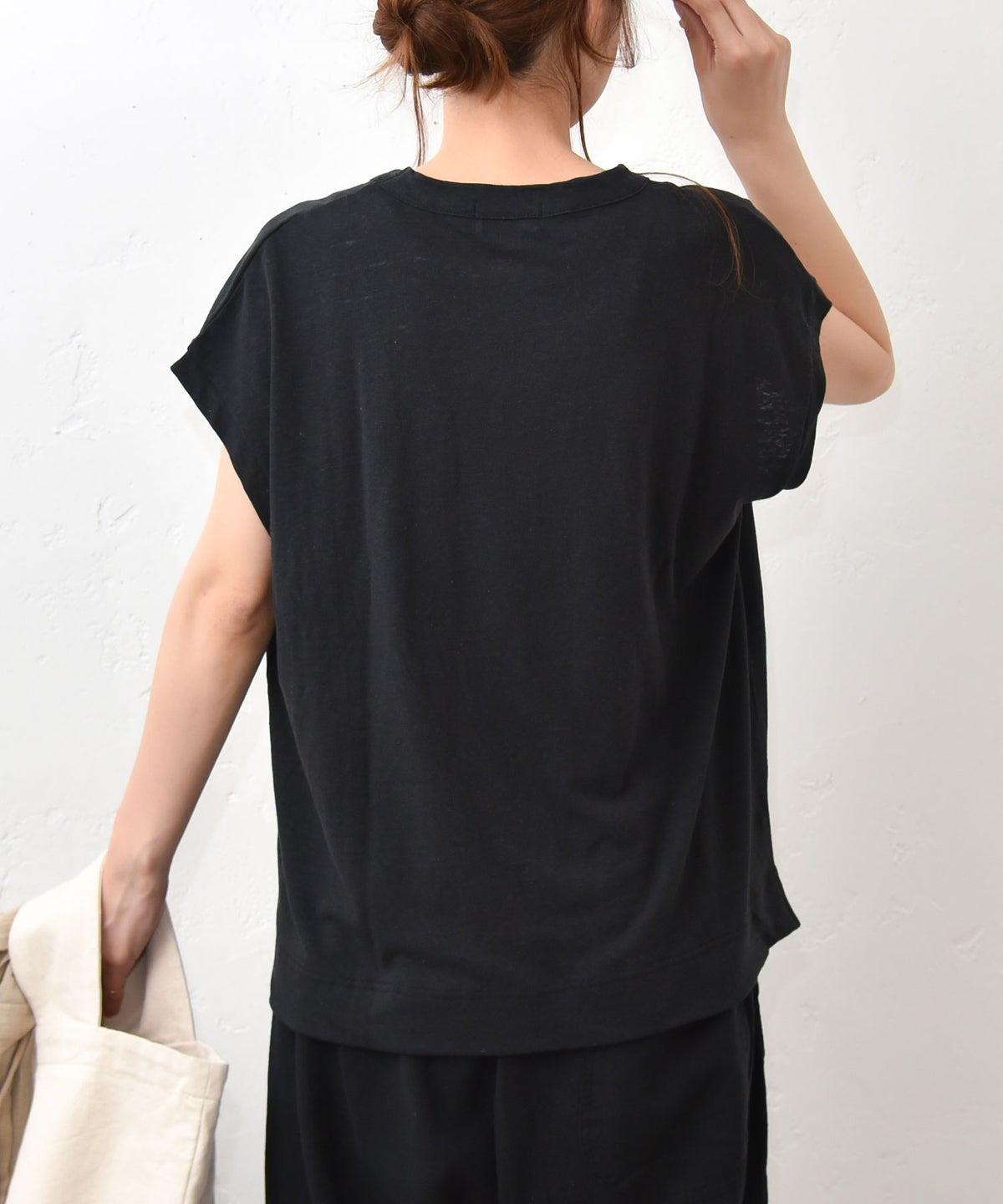 hagumu｜麻カットロゴフレンチTee [[C-763]][C]