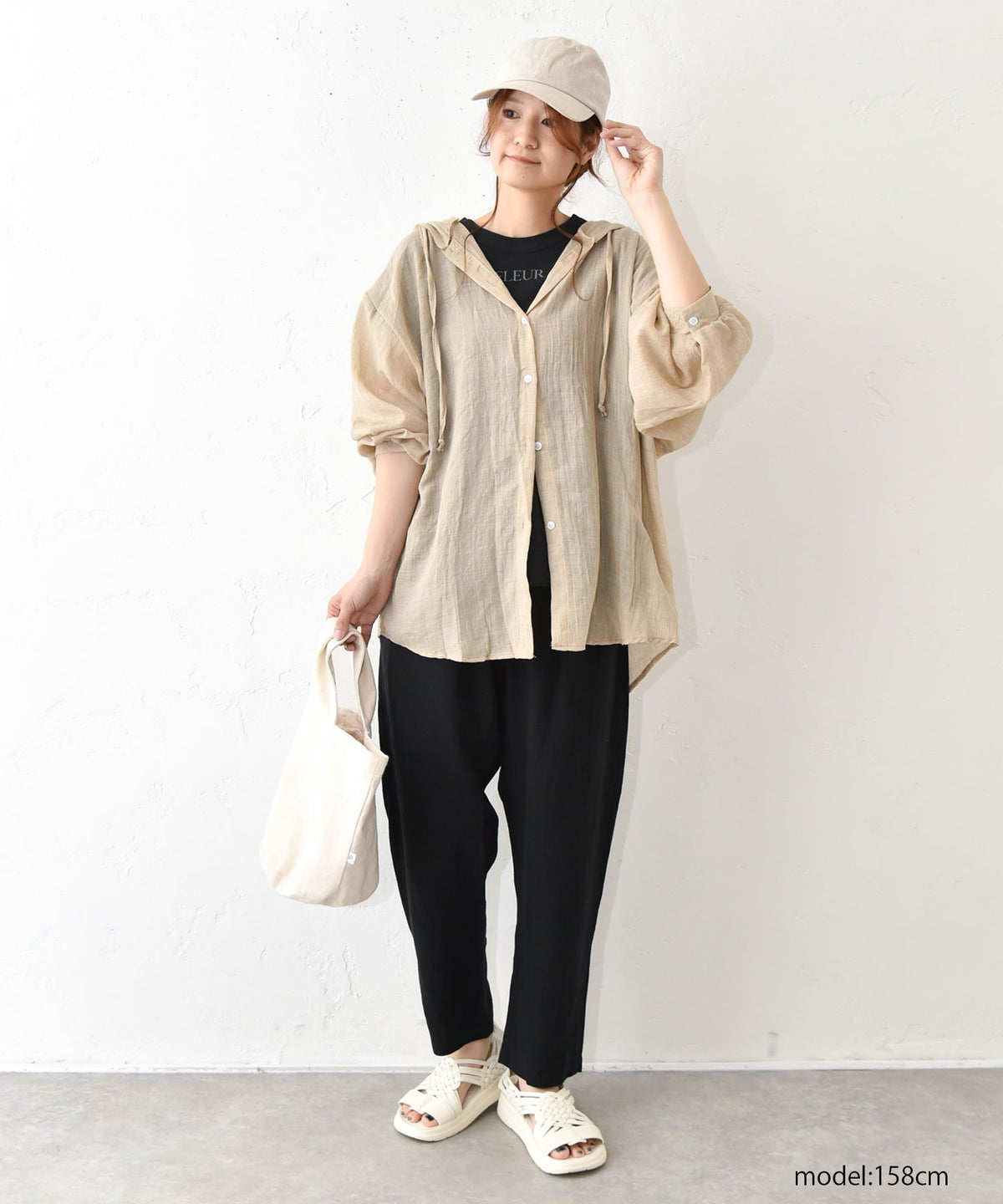 hagumu｜麻カットロゴフレンチTee [[C-763]][C]