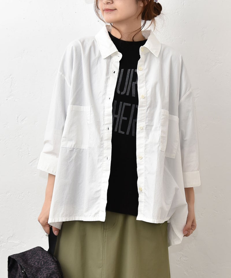  IN THE MARKET｜異素材切替え7分袖シャツ [[C-2543]][C]