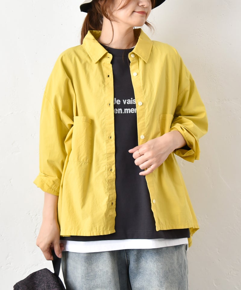  IN THE MARKET｜異素材切替え7分袖シャツ [[C-2543]][C]