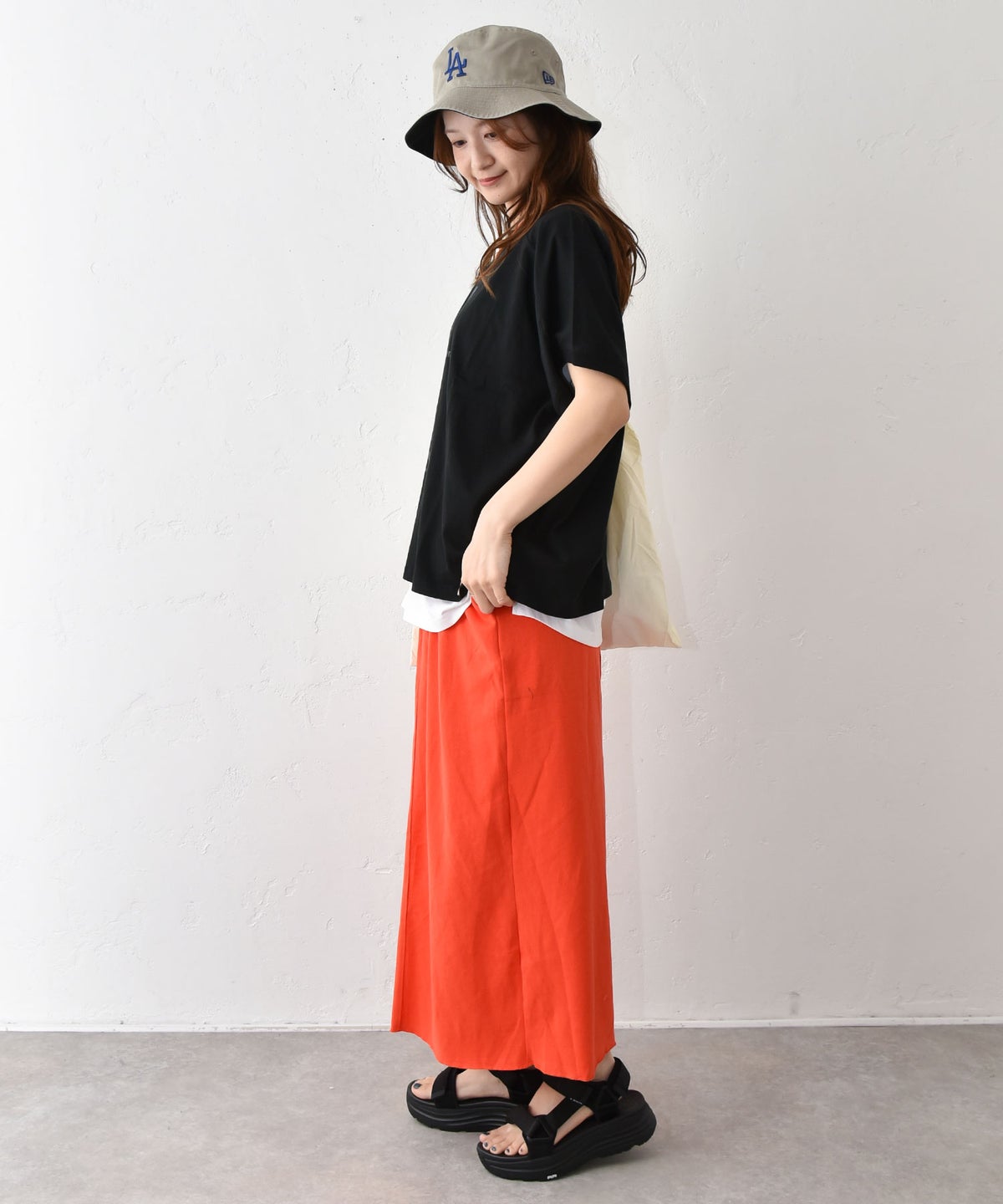 IN THE MARKET｜ロゴ入りカラーカットスカート [[C-2547]][C]