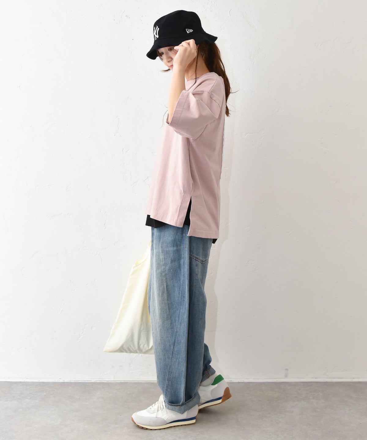 and quarter｜バック布帛ワッペンTシャツ [[131307F]][C]