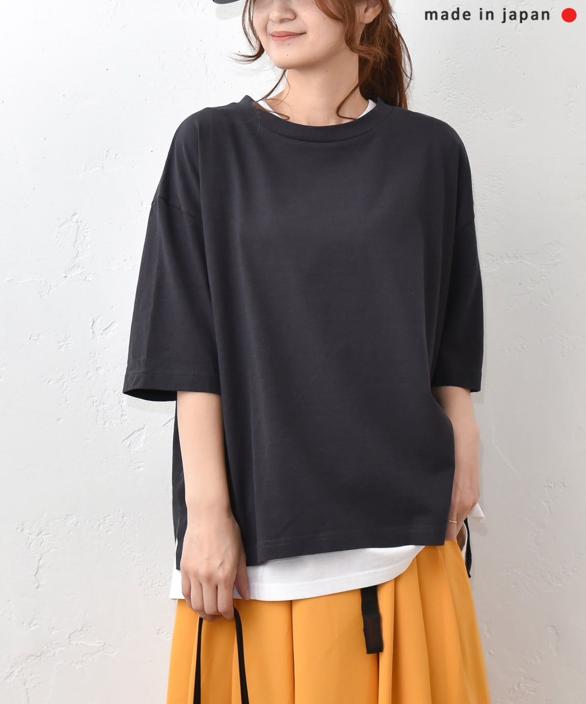 and quarter｜バック布帛ワッペンTシャツ [[131307F]][C]
