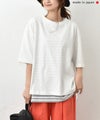 and quarter｜バック布帛ワッペンTシャツ [[131307F]][C]