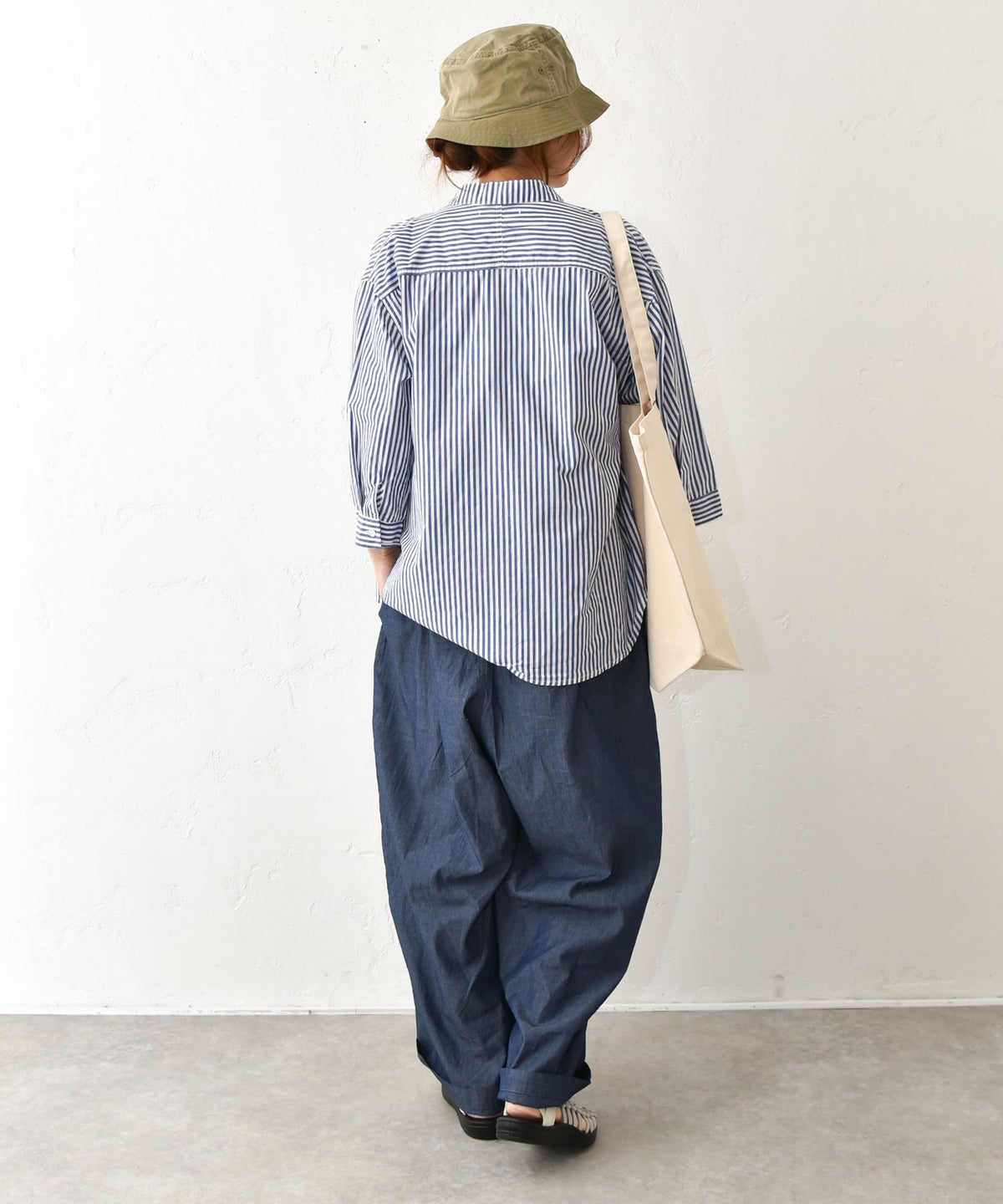  Our.｜ストライプノーカラーシャツ [[131365H]][C]