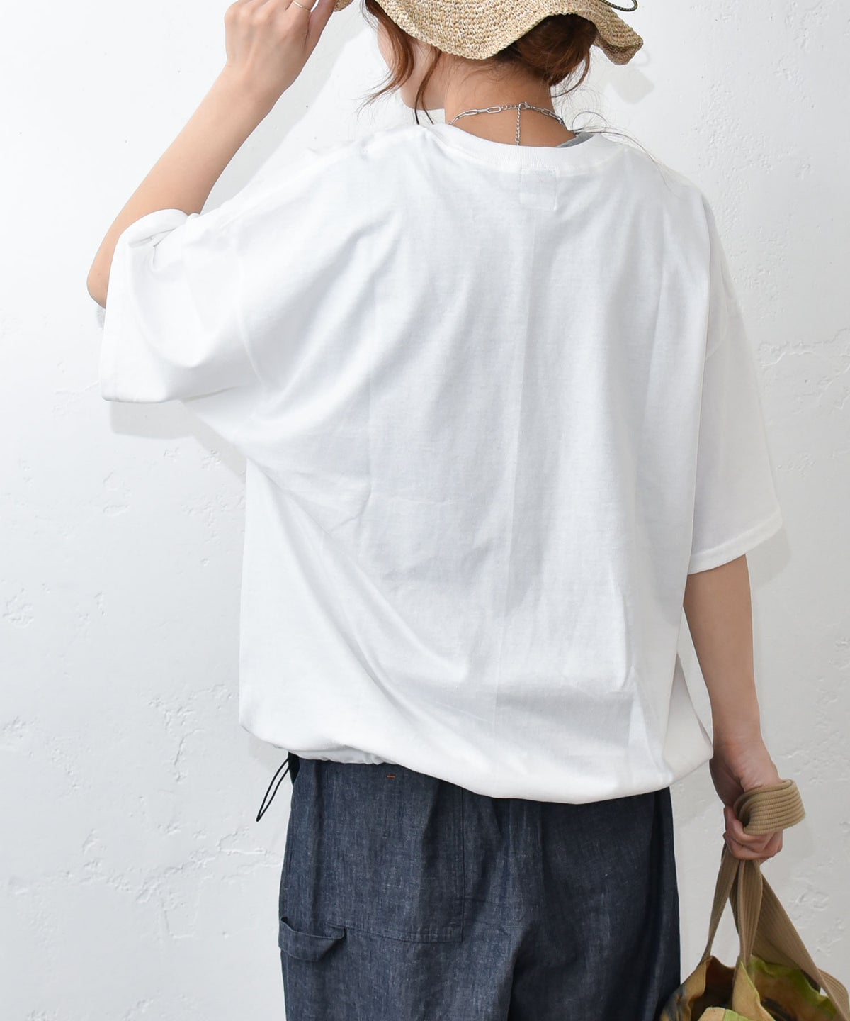 her.｜USコットンドローコードプリントT [[2603301]][C]