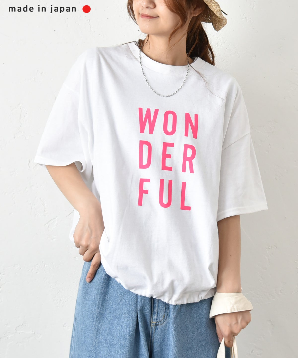 her.｜USコットンドローコードプリントT [[2603301]][C]